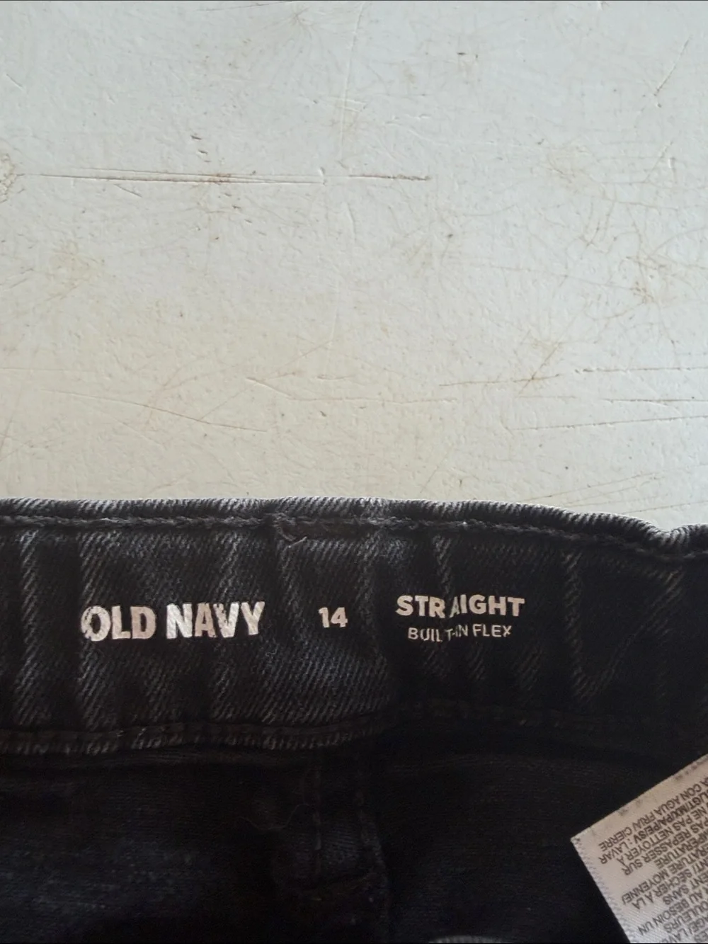 Old Navy Straight Charcoal Black Straight Jeans With Adjustable Waist